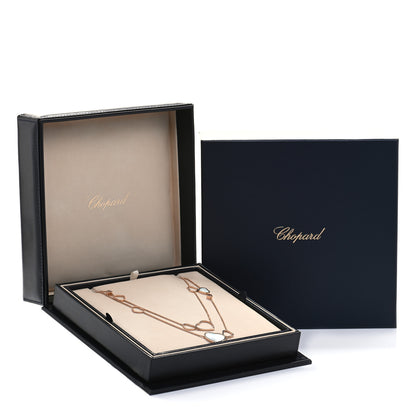 Chopard 18K Rose Gold Diamond Mother of Pearl Happy Hearts Sautoir Necklace 4 of 4
