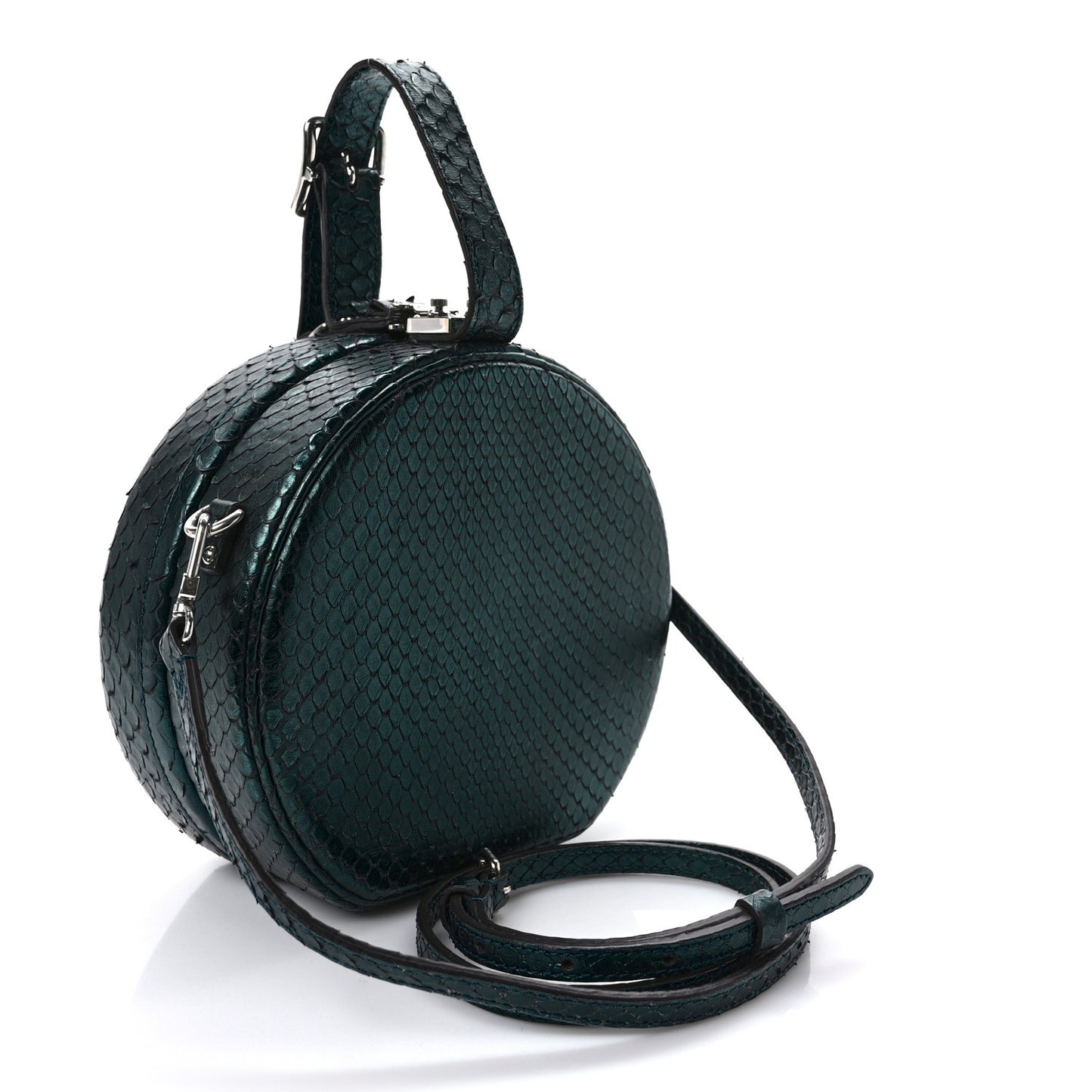 Snakeskin Petite Boite Chapeau Deep Green