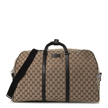 Gucci Monogram Dollar Calfskin Large Boston Duffle Bag Beige Ebony Testa di Moro Marrone Scuro 1 of 14
