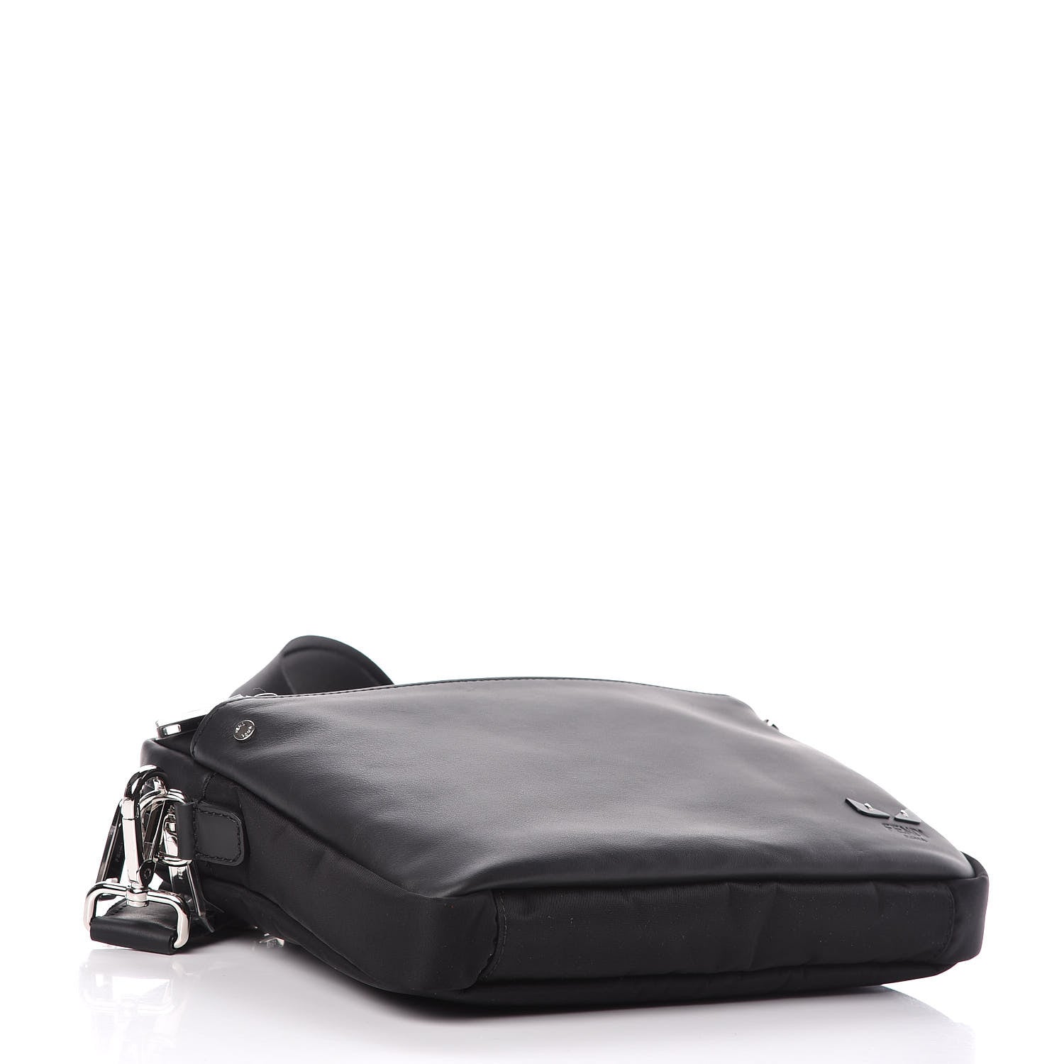 Fendi Nylon Vitello Century Opaco Mini Bug Eyes Flat Messenger Black 4 of 9