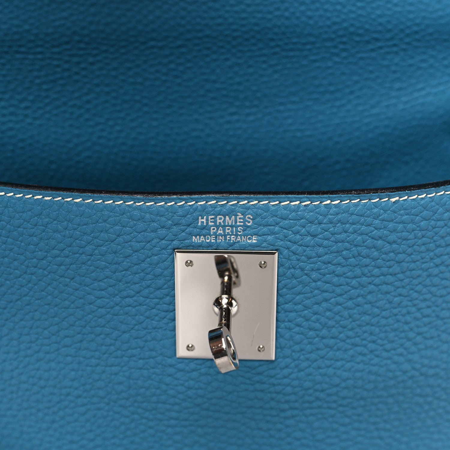 Hermes Togo Kelly Retourne 32 Blue Jean 6 of 12