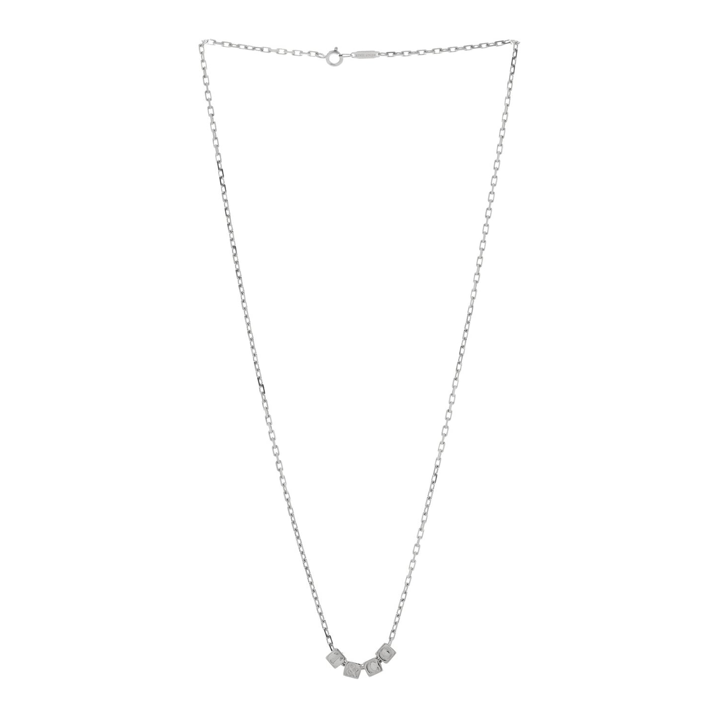 Sterling Silver T&CO Cube Pendant Necklace