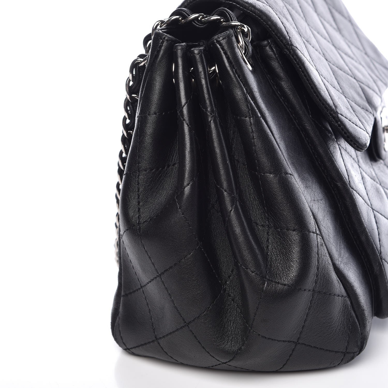 Chanel Lambskin Quilted CC Accordion Shopping Bag Black 13 of 14