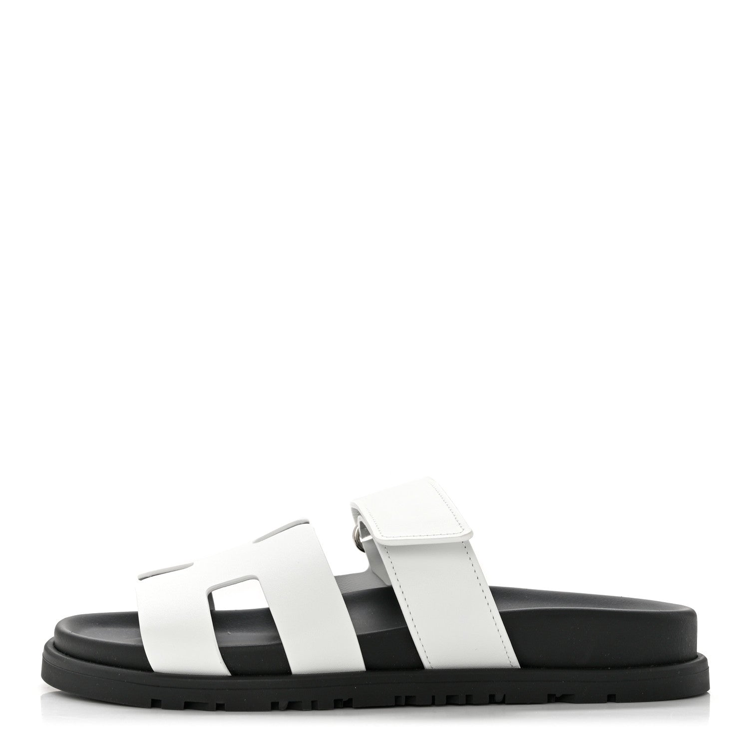 Hermes Calfskin Womens Chypre Sandals 35.5 White 1 of 8