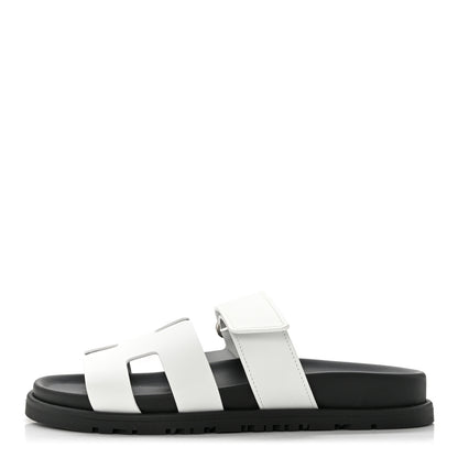 Hermes Calfskin Womens Chypre Sandals 35.5 White 1 of 8