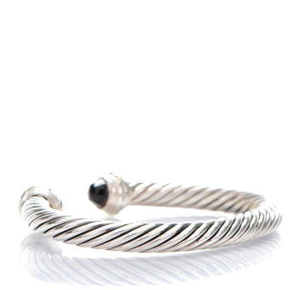 David Yurman Sterling Silver 14K Yellow Gold Smoky Quartz 7mm Cable Classics Bracelet 3 of 4