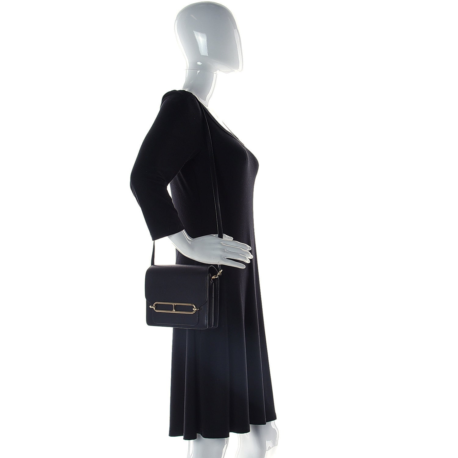 Hermes Evergrain Mini Sac Roulis Black 2 of 13