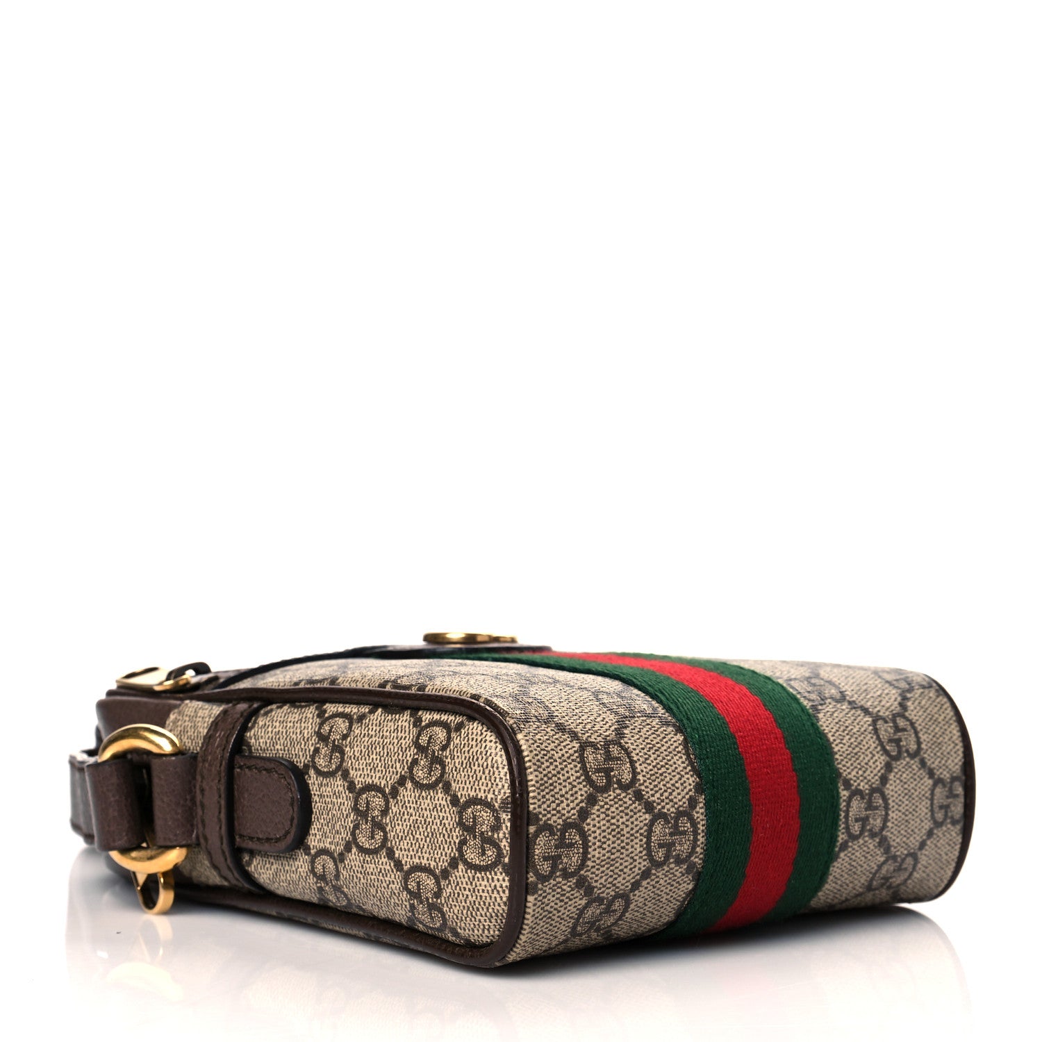 Gucci GG Supreme Monogram Web Mini Ophidia Messenger Brown 4 of 11