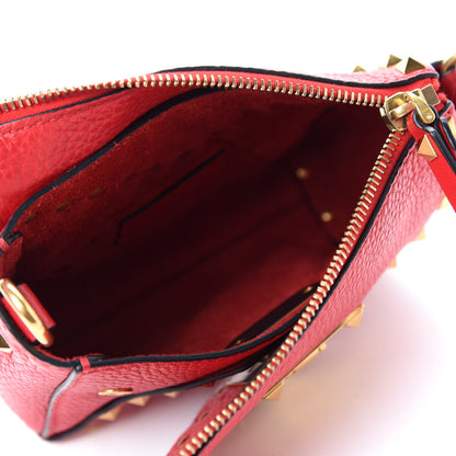 Valentino Garavani Grainy Calfskin Small Rockstud Hype Shoulder Bag Red 5 of 9