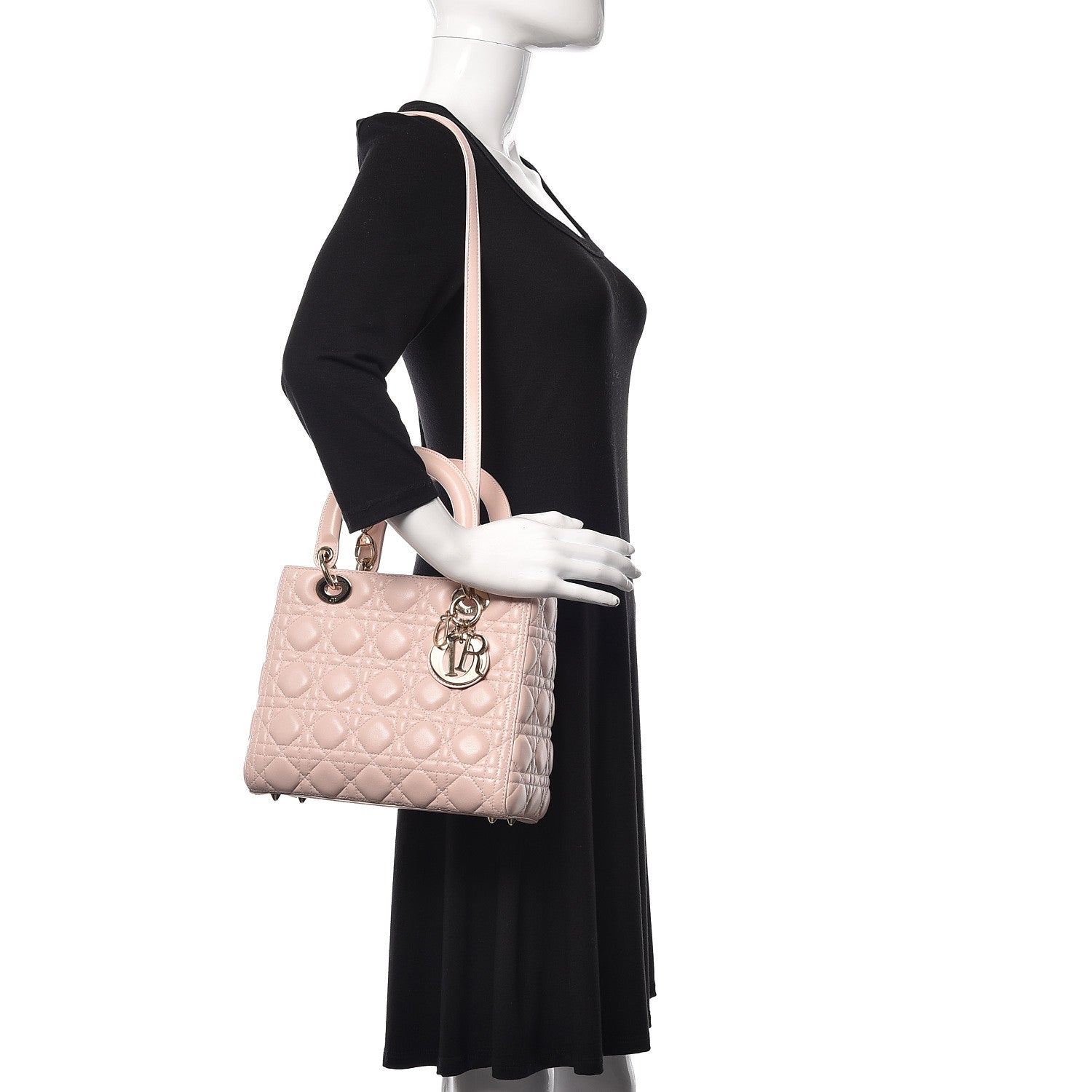 Christian Dior Lambskin Cannage Medium Lady Dior Light Pink 1 of 15