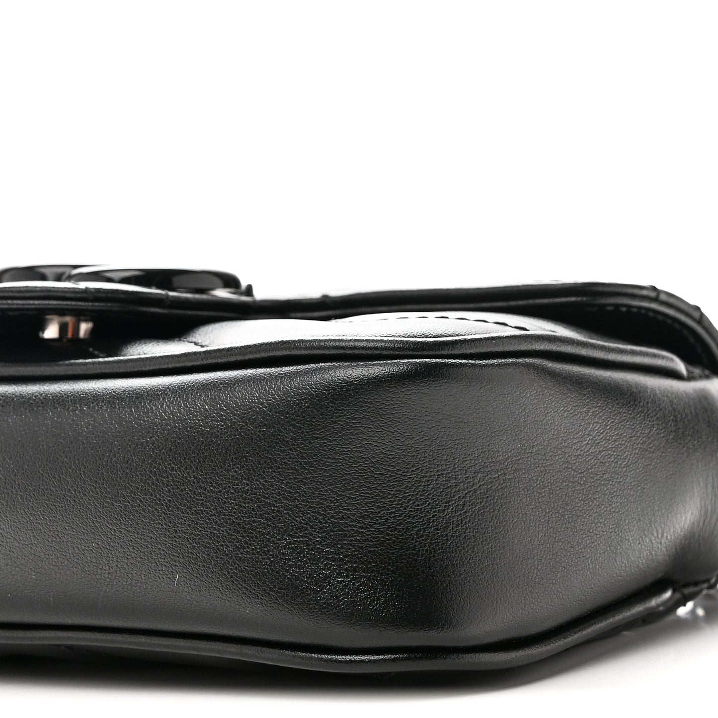 Calfskin Matelasse Monochrome GG Marmont Chain Belt Bag Black