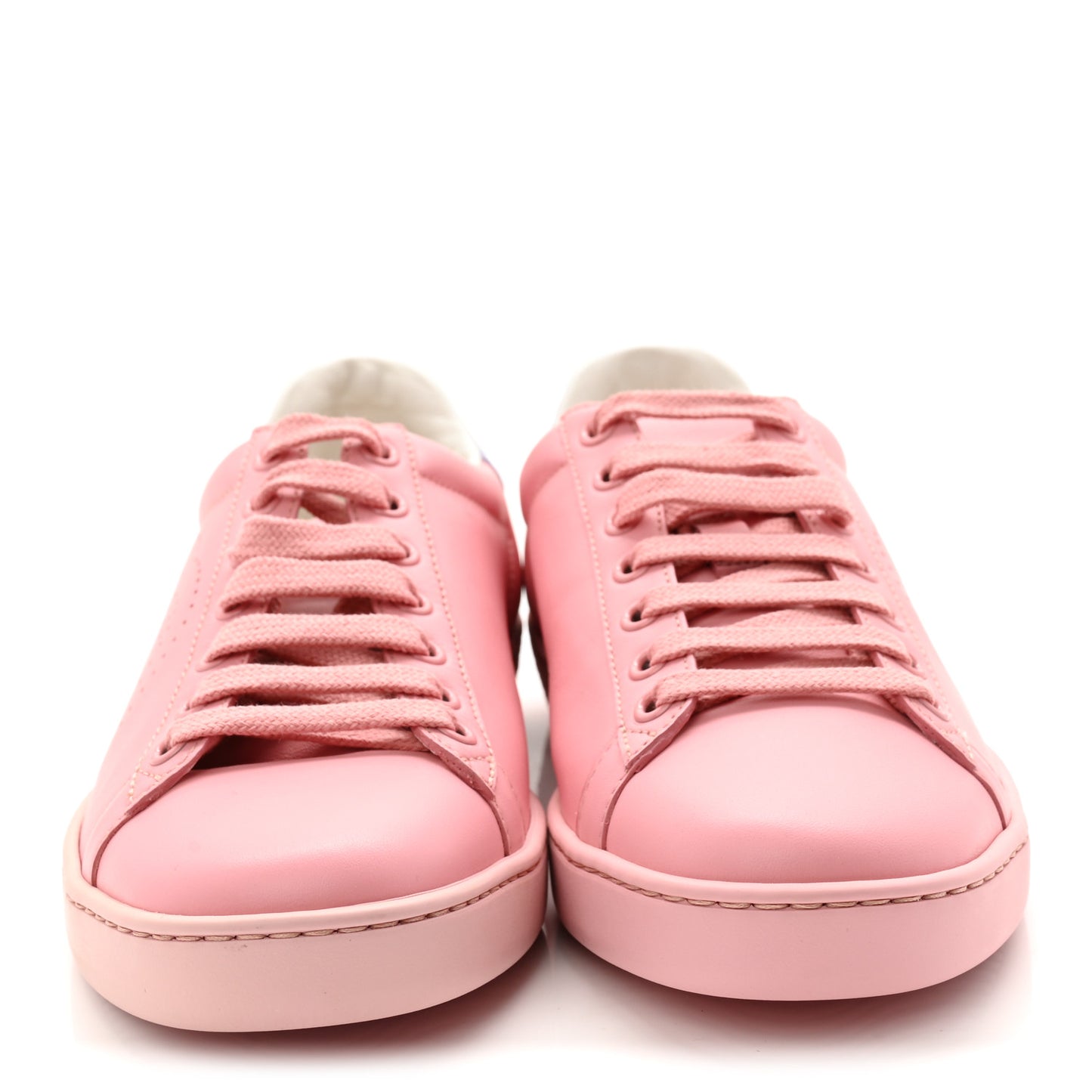 Miro Soft Calfskin Interlocking G Perforated Womens Ace Sneakers 36.5 Wild Rose Lapis