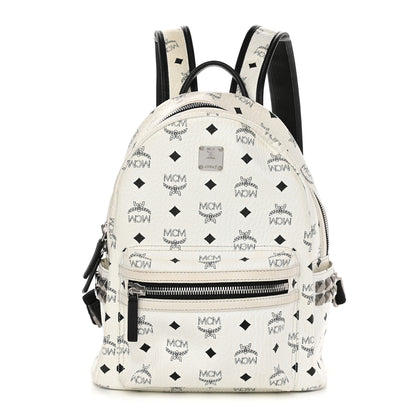 MCM Visetos Small Side Stud Stark Backpack White 1 of 12
