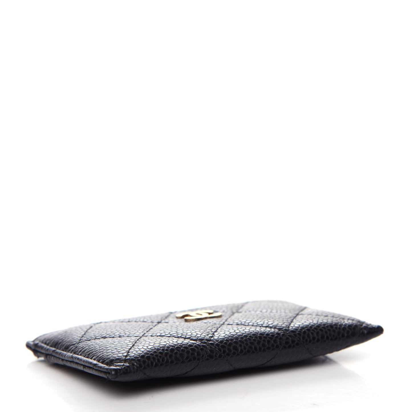 Caviar Quilted Card Holder Black