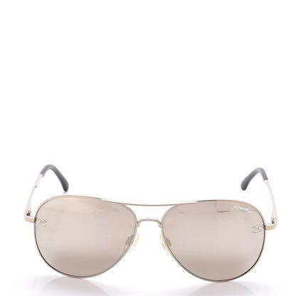 Chanel Polarized CC Aviator Sunglasses 4189-T-Q Pale Gold 2 of 8