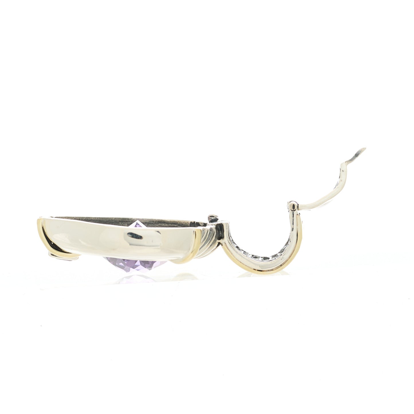 Sterling Silver 14K Yellow Gold Amethyst Garnet Pendant