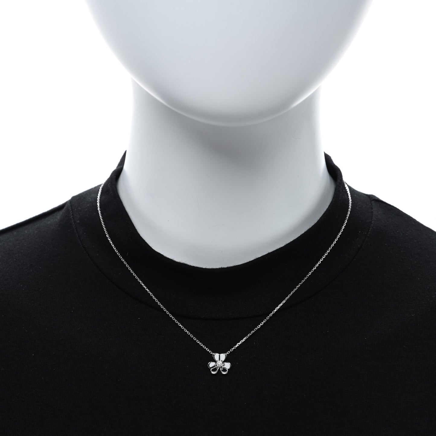 18K White Gold Diamond Mini Frivole Pendant Necklace