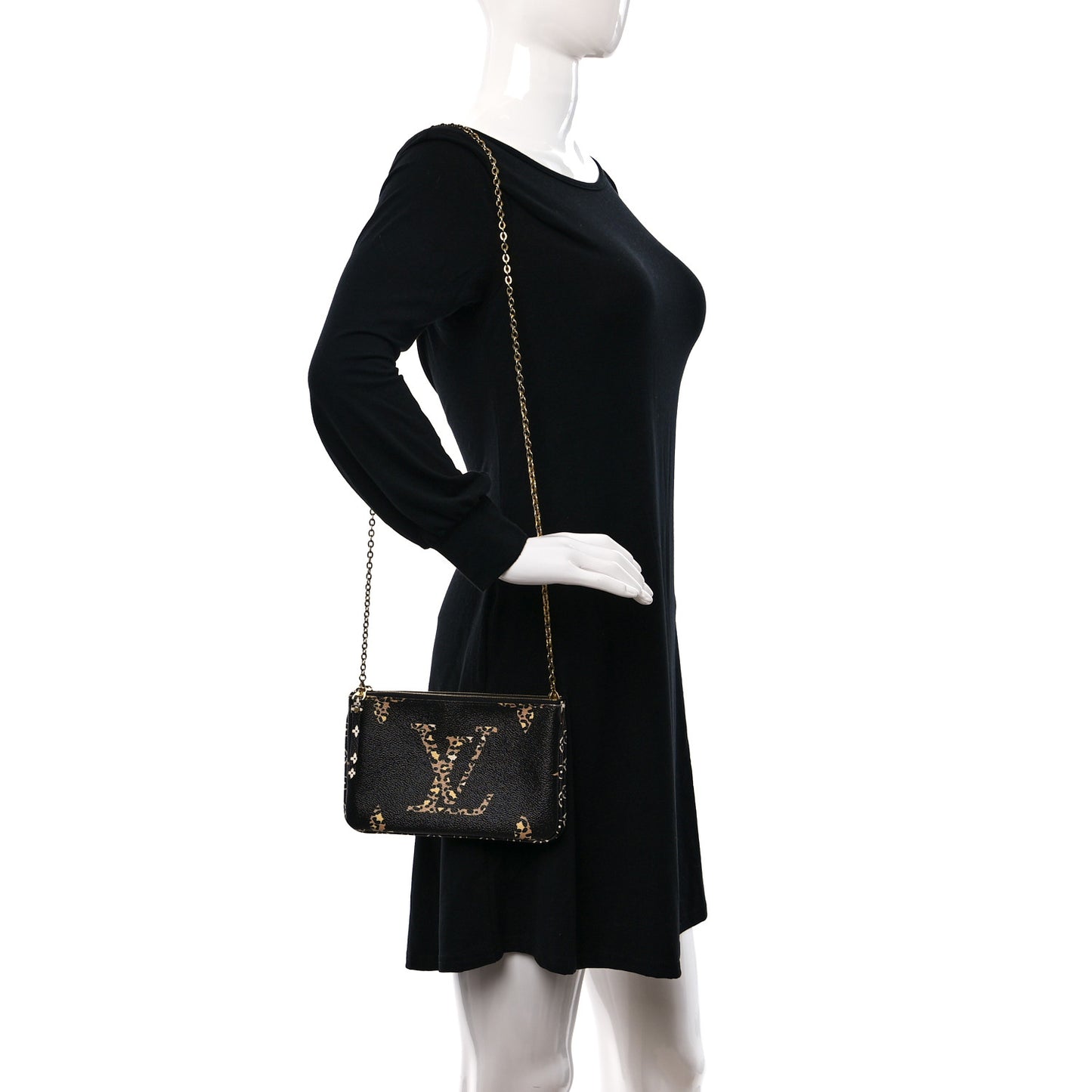 Monogram Giant Jungle Pochette Double Zip Black