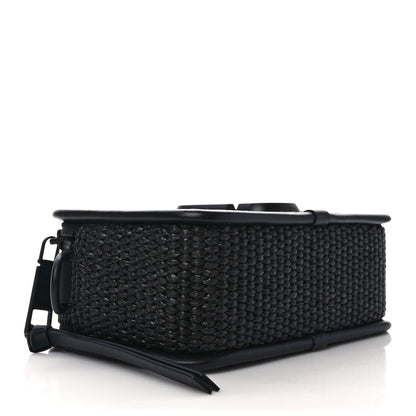 Marc Jacobs Calfskin Straw Small The Woven Snapshot DTM Camera Bag Black 4 of 9