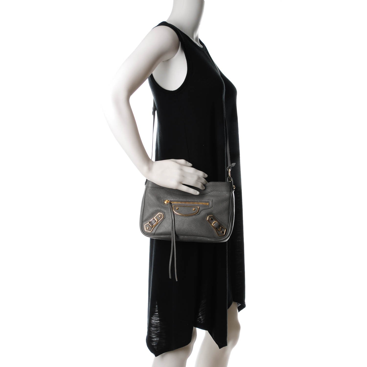 Balenciaga Chevre Gold Metallic Edge Hardware Hip Gris Acier 2 of 7