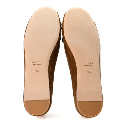 Gucci Suede Micro GG Horsebit Womens Kensington Moccasin Loafers 38.5 Cuoio 6 of 10