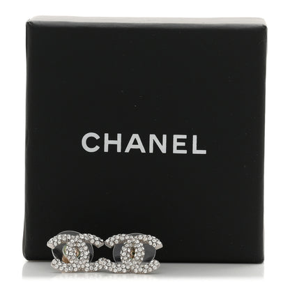 Chanel Crystal CC Earrings Silver 5 of 5
