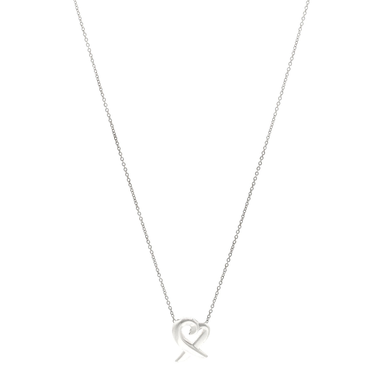 Tiffany Sterling Silver Paloma Picasso Loving Heart Pendant Necklace 1 of 6