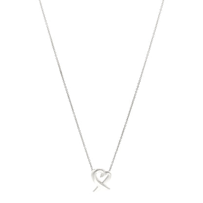 Tiffany Sterling Silver Paloma Picasso Loving Heart Pendant Necklace 1 of 6