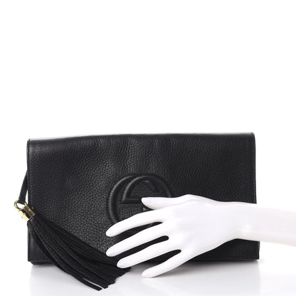 Gucci Pebbled Calfskin Medium Soho Clutch Black 2 of 10