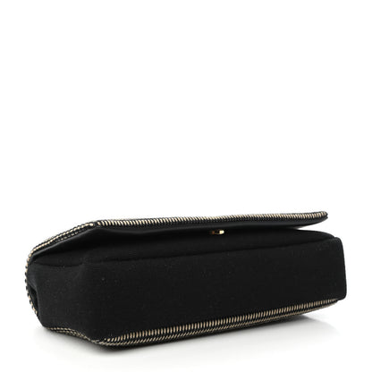 Saint Laurent Cotton Embroidered Rive Gauche Noe Chain Bag Black Beige 4 of 9