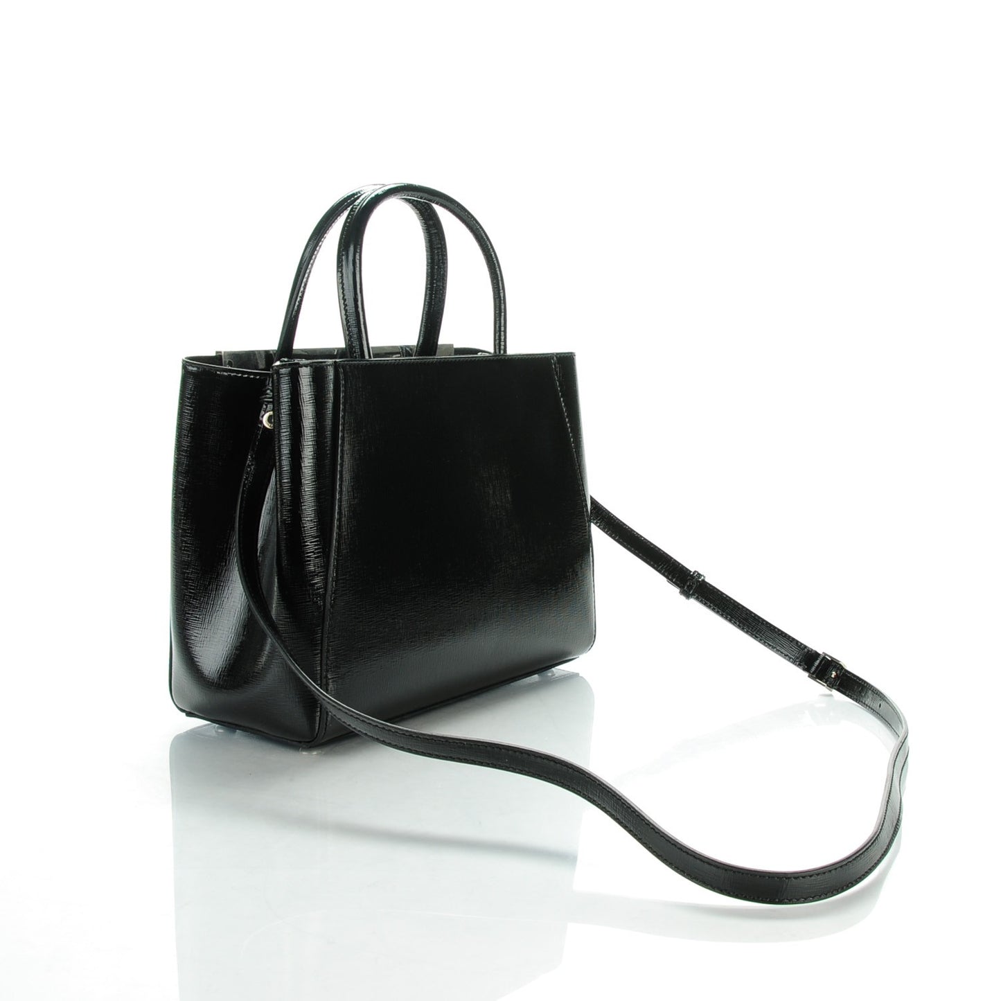 Patent Vitello Elite Petite 2Jours Tote Black