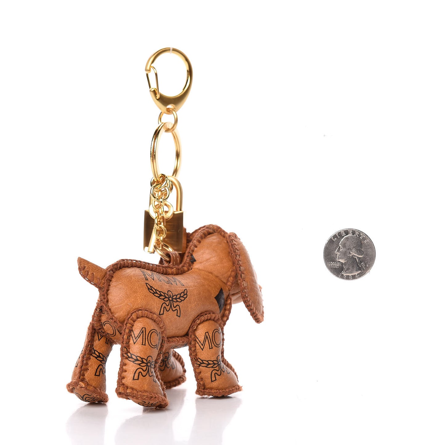 Visetos Dog Key Ring Bag Charm Cognac
