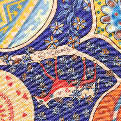 Hermes Silk L'Arbre de Vie Pocket Square Scarf 4 of 5