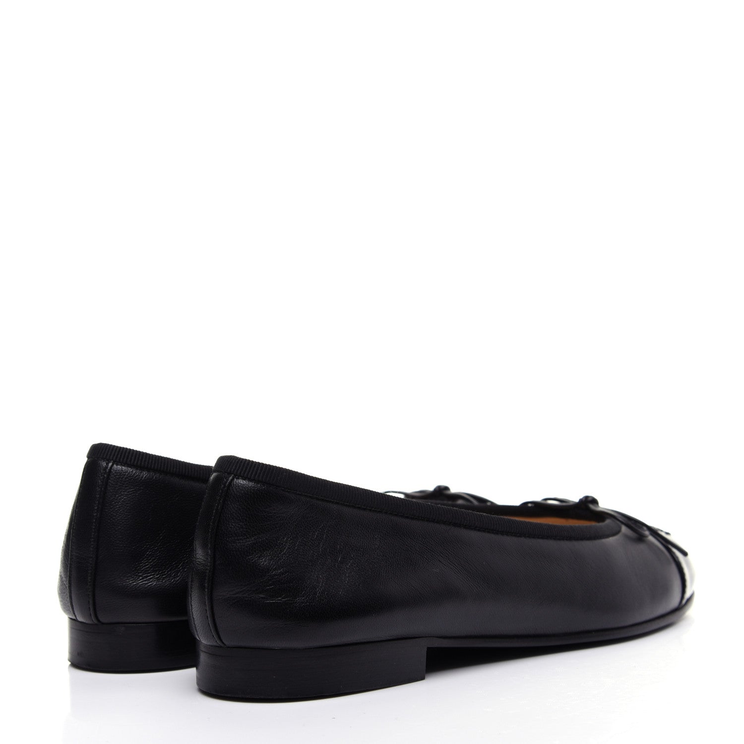 Chanel Lambskin Patent Calfskin CC Cap Toe Ballerina Flats 36 Black 3 of 14