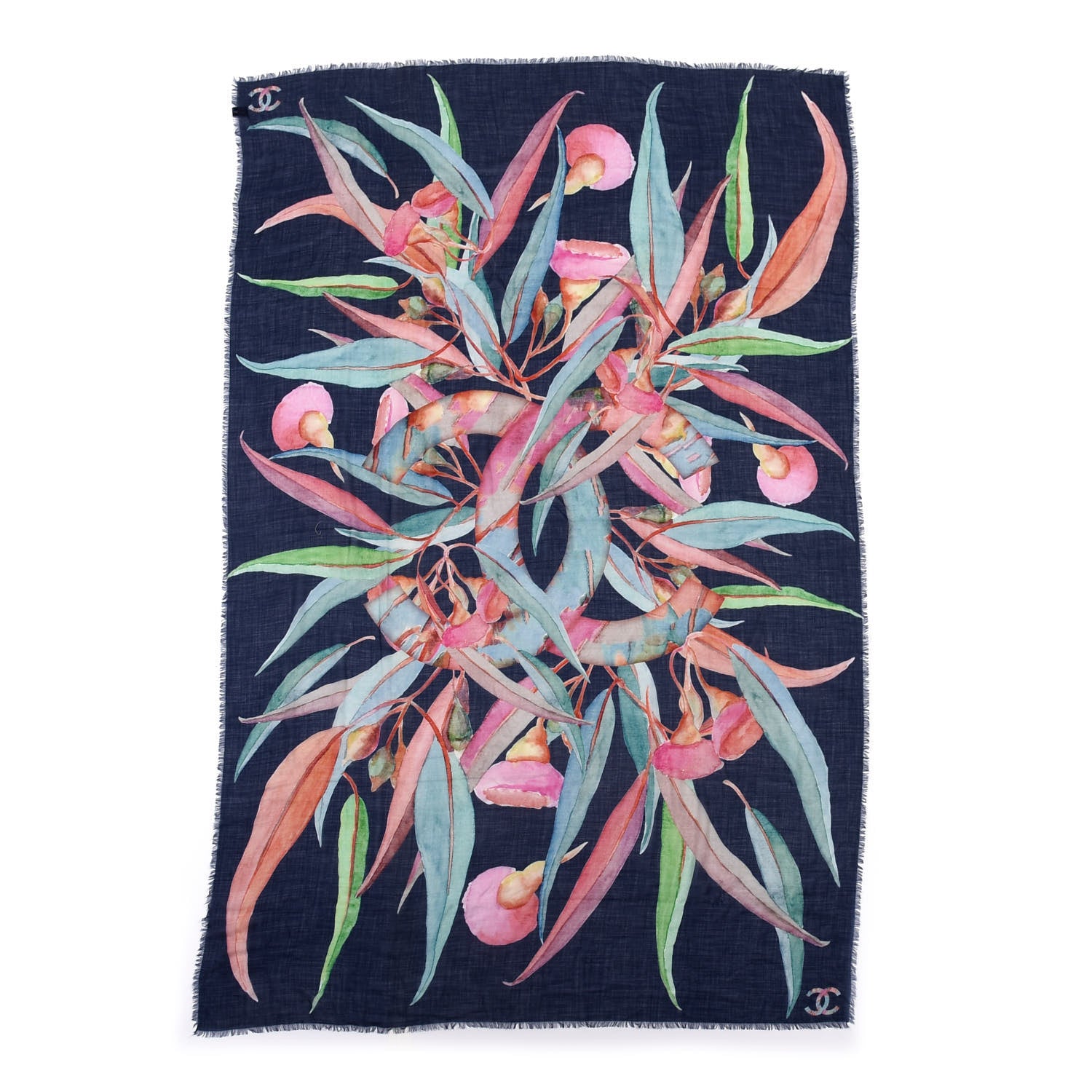 Chanel Cashmere CC Floral Stole Multicolor 1 of 4