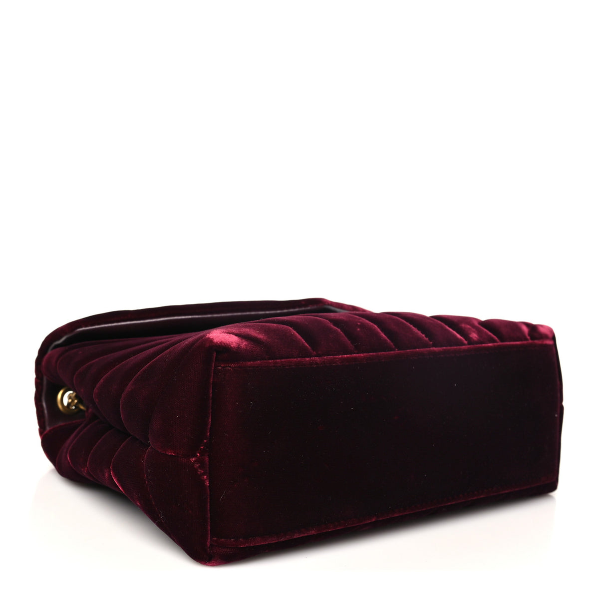Velvet Y Quilted Monogram Small Loulou Chain Satchel Burgundy