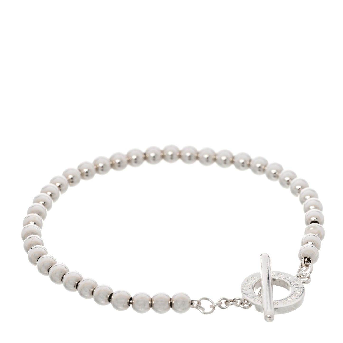 Sterling Silver 4mm Beads Toggle Bracelet
