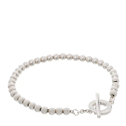 Tiffany Sterling Silver 4mm Beads Toggle Bracelet 2 of 5