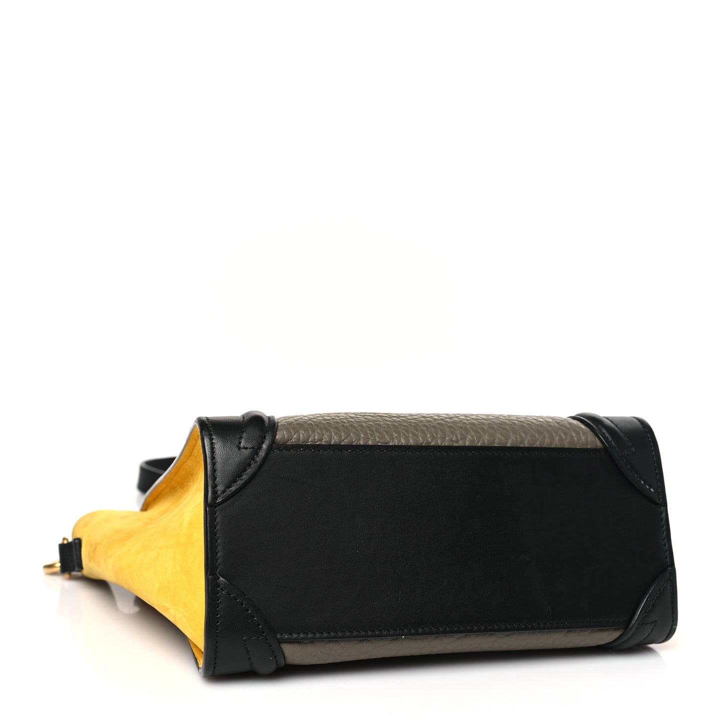 Drummed Calfskin Suede Nano Tri-Color Luggage Amber