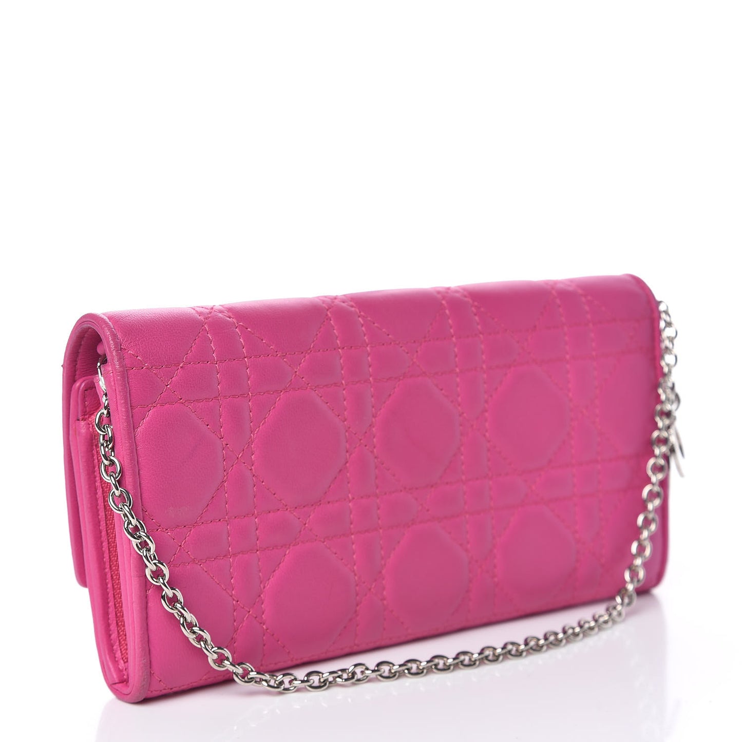 Lambskin Cannage Rendezvous Chain Wallet Pink