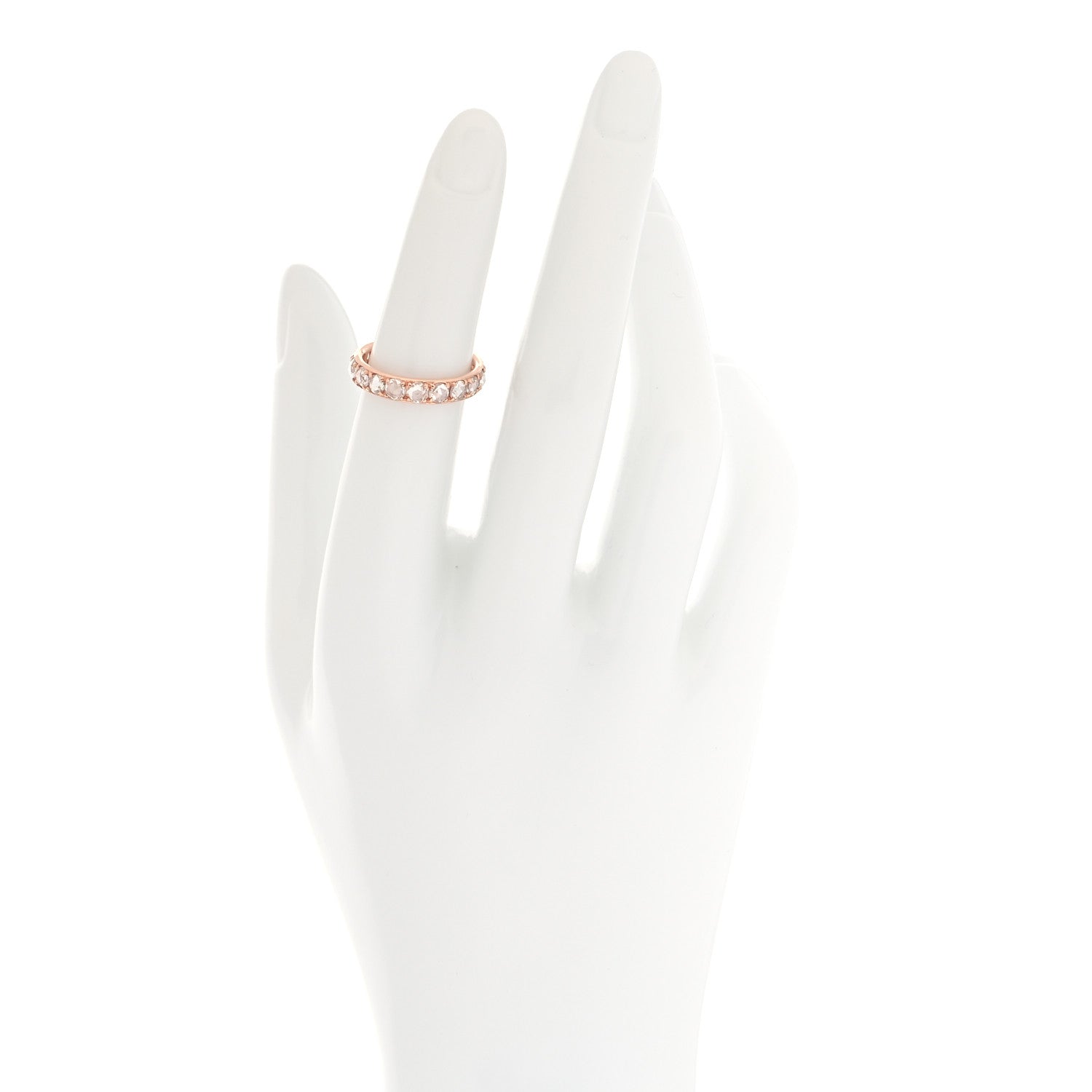 Tiffany 18K Rose Gold Diamond Metro Rose Cut Eternity Band Ring 49 5 2 of 5