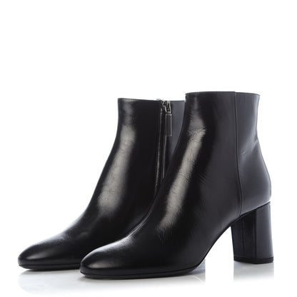 Saint Laurent Calfskin Loulou 70 Uniform Ankle Boots 38 Black 3 of 9