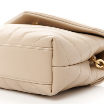 Saint Laurent Calfskin Y Quilted Monogram Toy Loulou Crossbody Bag Dark Beige 11 of 11