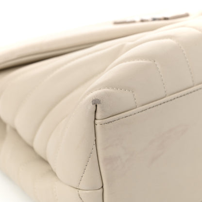 Saint Laurent Calfskin Y Quilted Monogram Medium Loulou Chain Satchel Crema Soft 11 of 12