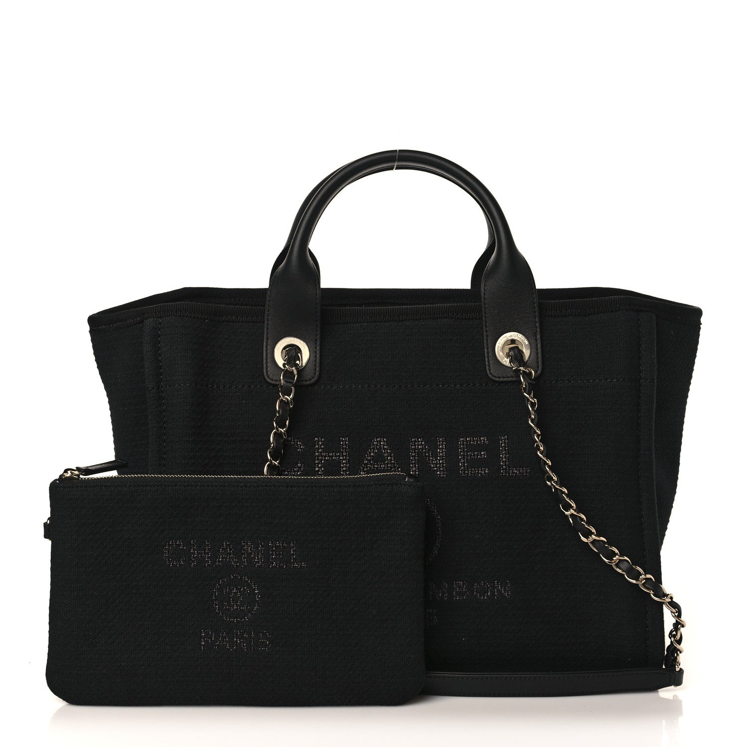 Chanel Mixed Fibers Small Deauville Tote Black 1 of 11