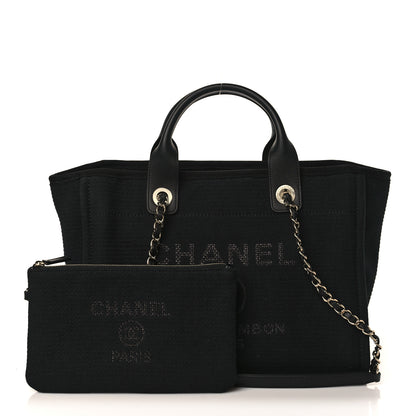 Chanel Mixed Fibers Small Deauville Tote Black 1 of 11