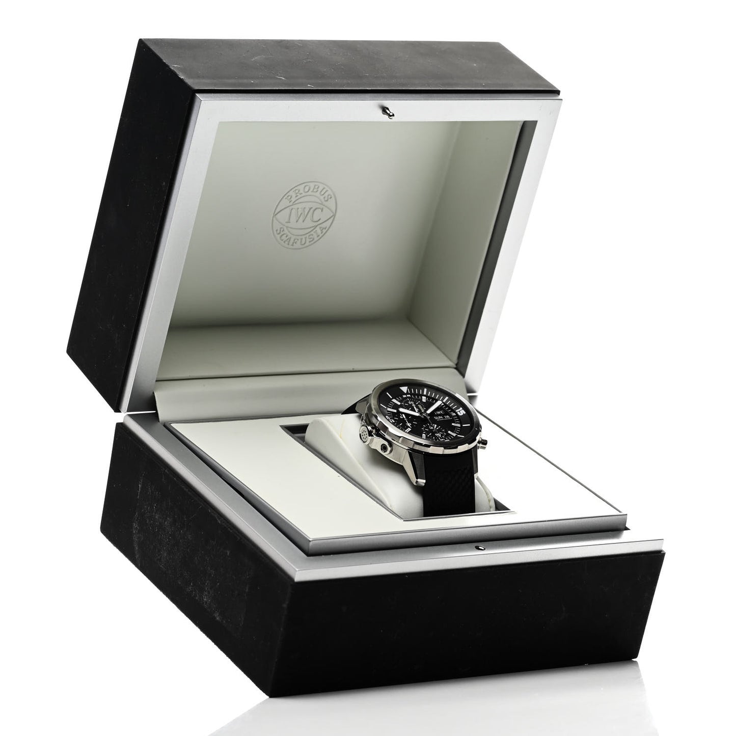 Stainless Steel Rubber 44mm Aquatimer Chronograph Automatic Watch Black IW376803