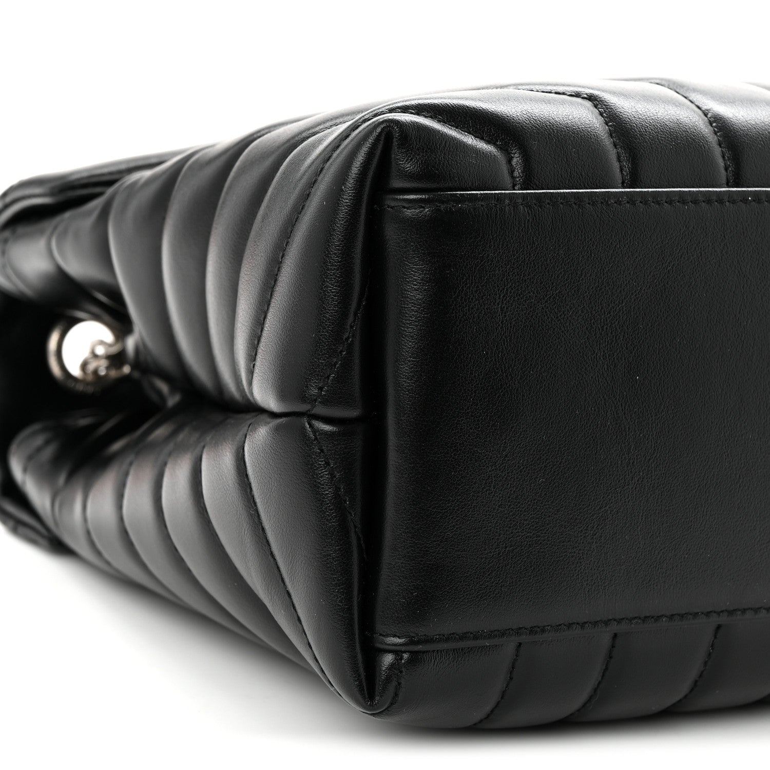 Saint Laurent Calfskin Y Quilted Monogram Medium Loulou Chain Satchel Black 9 of 10