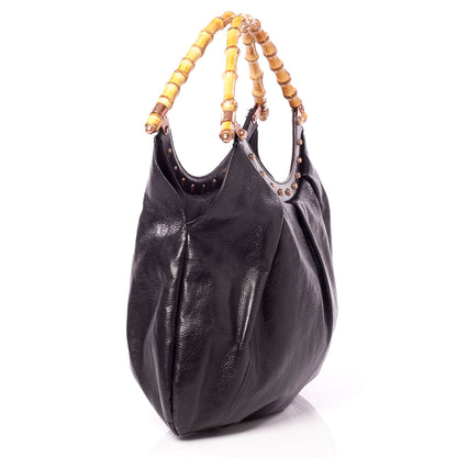 Gucci Leather Bamboo Handle Bag Black 3 of 8
