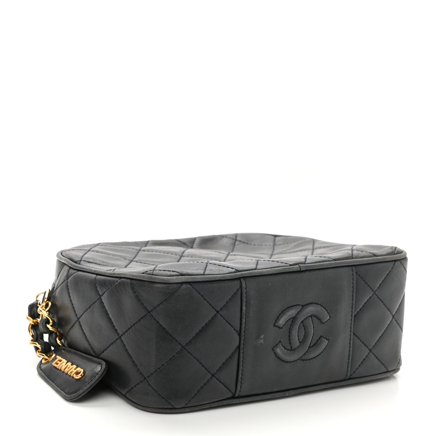 Lambskin Quilted Camera Case Black